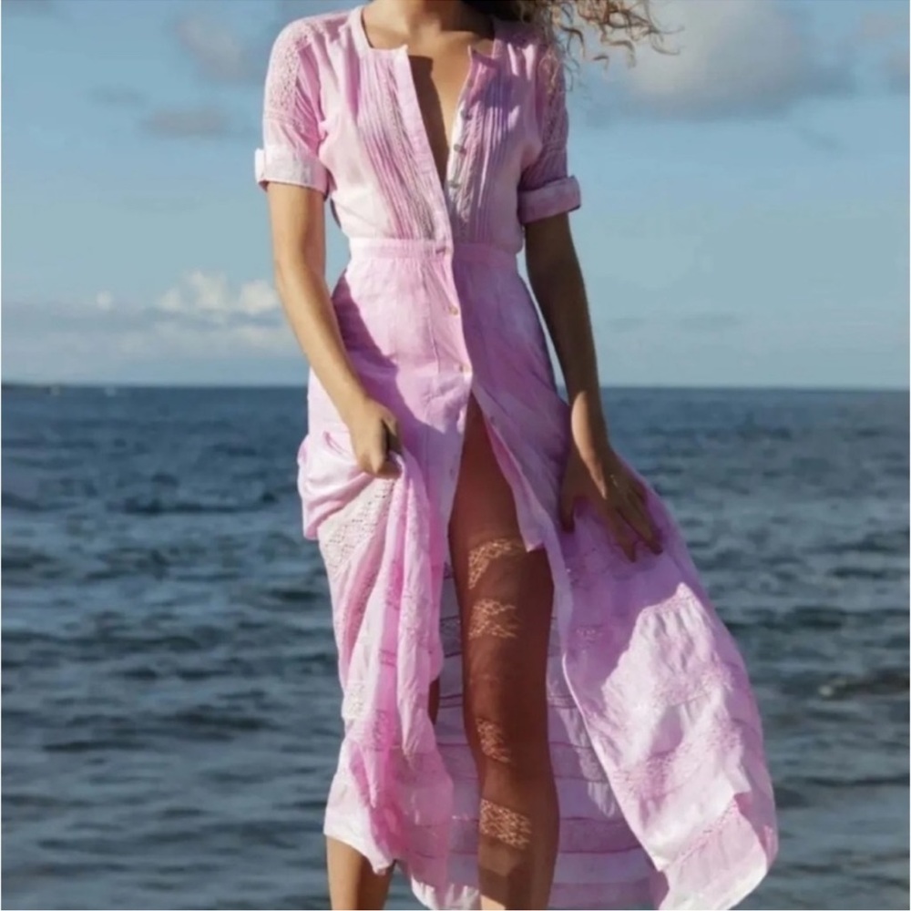 LoveShackFancy Edie Maxi‎ Dress Pink NWT Small
